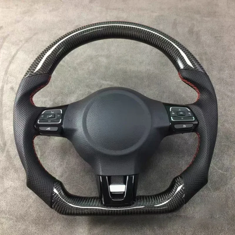 Carbon Leather Steering Wheel Assembly For Volkswagen Magotan CC Scirocco Tiguan Sagitar Golf Steering Wheel Durable Support