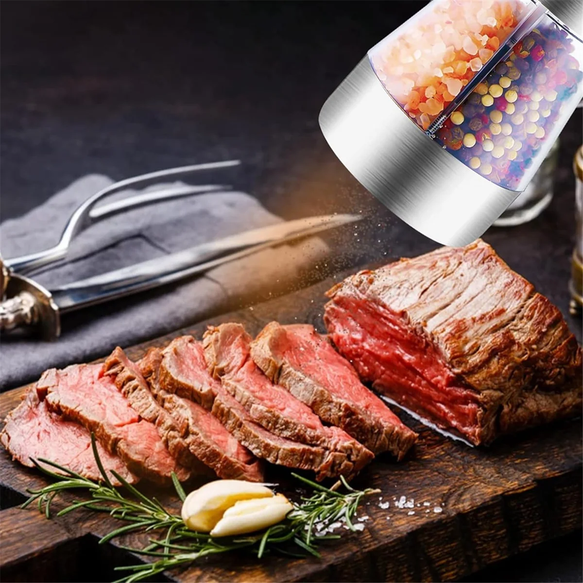 

Электрический набор для измельчения соли и перца, многоразовая электрическая мельница для соли и перца 2 в 1, с регулируемой степенью грубости