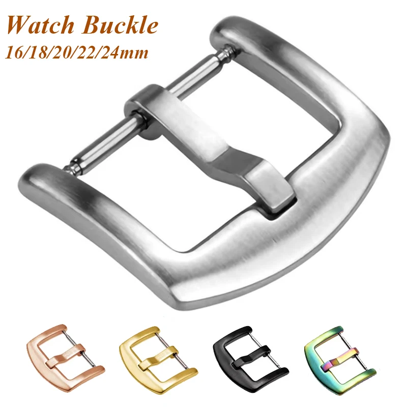 Metal Watch Band Buckle 16mm 18mm 20mm 22mm 24mm 26mm Men Watchband Strap Silver Black Gold Stainless Steel Clasp Watch Buckles