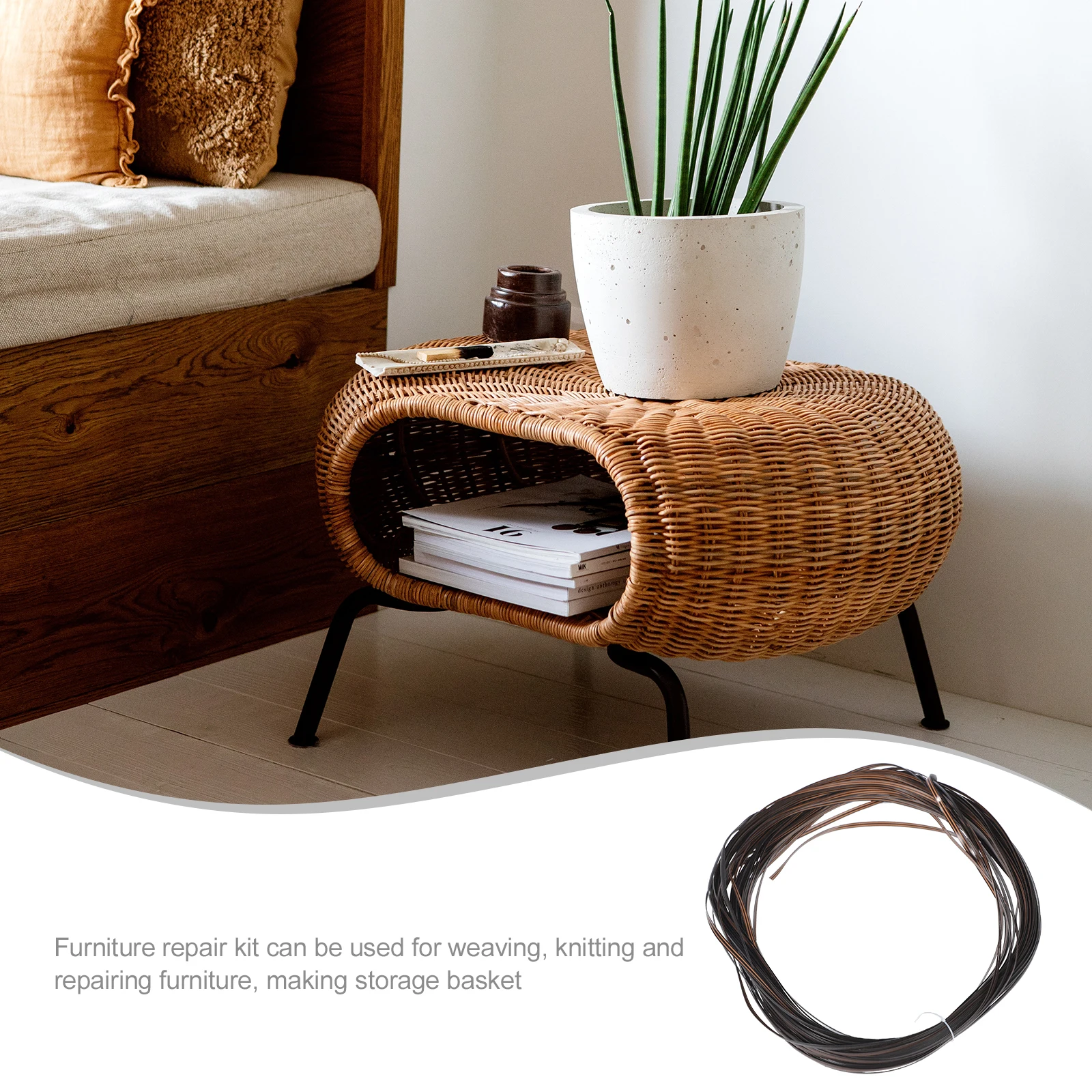 

Wicker Repair Kit PE Plastic Outdoor Furniture Replacement Rattan Chair Strap Webbing Woven Craft Supplies Patio Basket