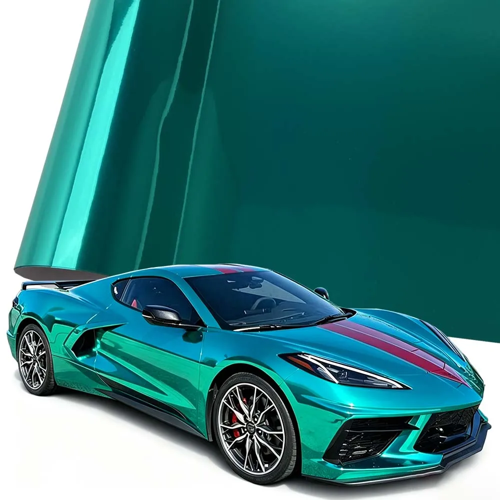 Car Sticker Glossy Mint Blue Electroplate Car Motorcycle Adhesive Vinyl Decal Chrome Plating Wrapping Foil