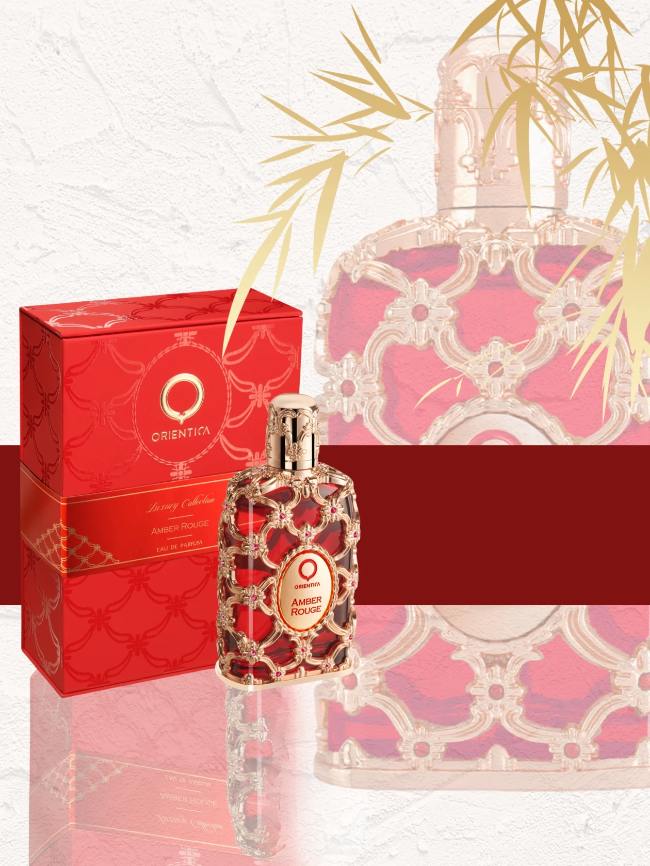 Orientica Amber Rouge Eau de Parfum-Amber Saffraan & Zoete Woody Geur, Langdurige Luxe Arabische Geur, Saffraan Geur