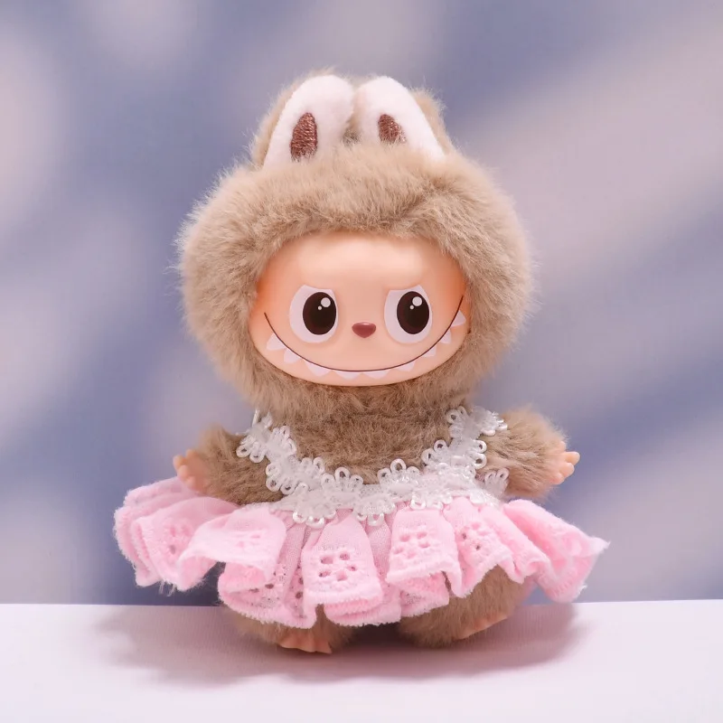 Mini vestiti per bambole in peluche da 10 cm Accessori per abiti per la Corea Kpop Exo Labubu 4.0 Idol Tube Top Gonna Abbigliamento