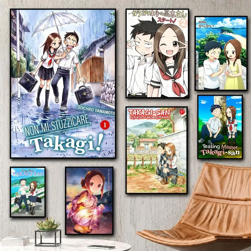 Aesthetic Wall Art Poster Trendy anime Teasing Master Takagi-san Poster for Bedroom Dorm Room Home Decor Large Wall Picture