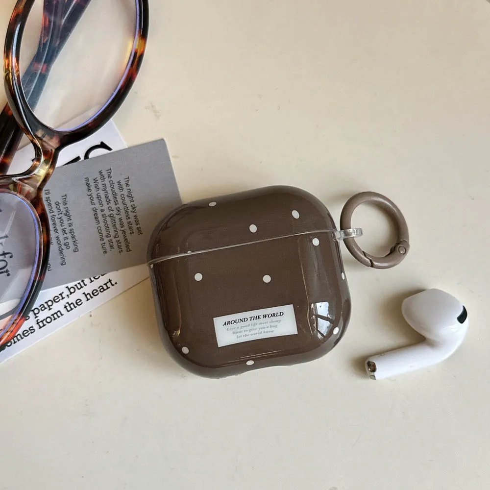 For AirPods 5 4 2 3 1 Coffee Colored Beige Smooth Case With Ring For AirPods Pro 2 AirPods Pro3 2025 Soft Lovely Anti-fall Cover