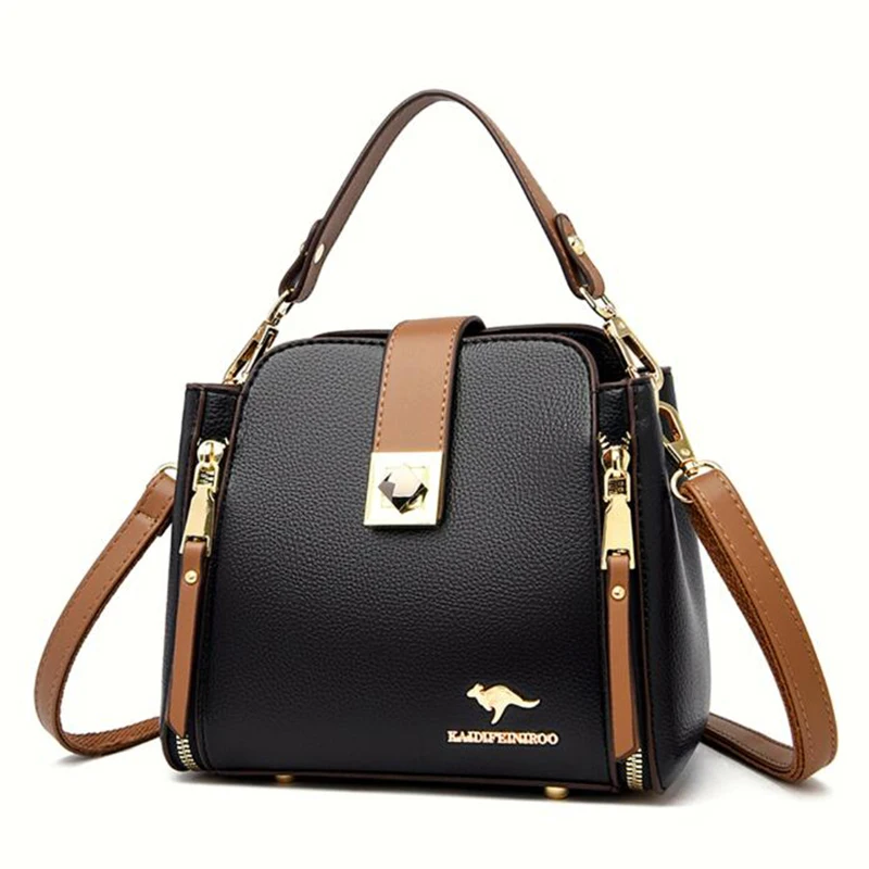 

High Quality Leather Handbag Purse Women Bag Trend Luxury Designer Shoulder Crossbody Sac Ladies Branded Messenger Small Tote