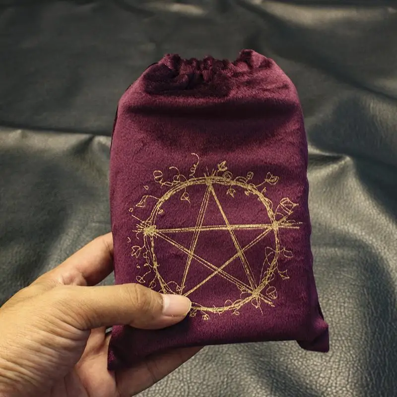 Multi Patterns Velvet Pentagram Tarot Storage Bag Storage Package Bag Divination Drawstring Package Party Christmas Gift Pouch