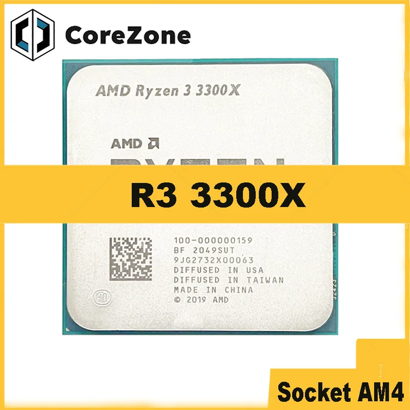 Ryzen 3 3300X R3 3300X 3.8 GHz Quad-Core Eight-Thread 65W CPU Processor L3=16M 100-000000159 Socket AM4