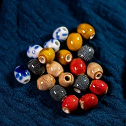 20pcs Elegant 13mm Barrel Ceramic Beads for DIY Jewelry Crafting Handmade Decoration Neckalce Bracelet