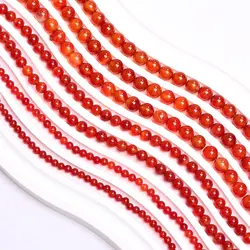 40/30/20Pcs 4/6/8mm Red Carnelian Agate Natural Stone Round Loose Beads DIY Bracelets For Jewelry Making