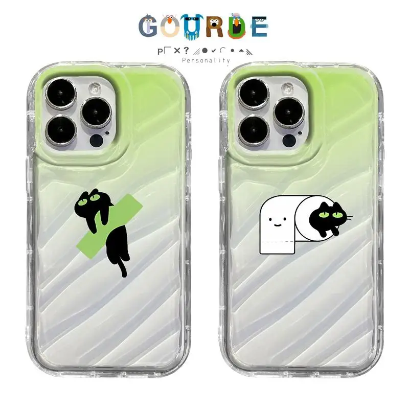 

Gourde Cute black cat cartoon patterns Phone Case for Iphone 16 15 14 12 13 11 Pro Max IP 7 8 Plus Iphon X XS XR Xs Max