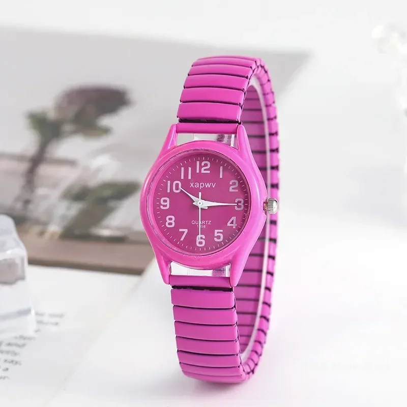 New Fashion Watches Women black white gold pink Stainless Steel Elastic Band Watch Retro Ladies\' Bracelet Watch