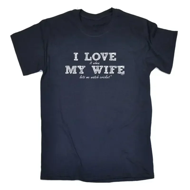 I Love My Wife Lets Me Watch Cricket Mens Funny Novelty T Shirt