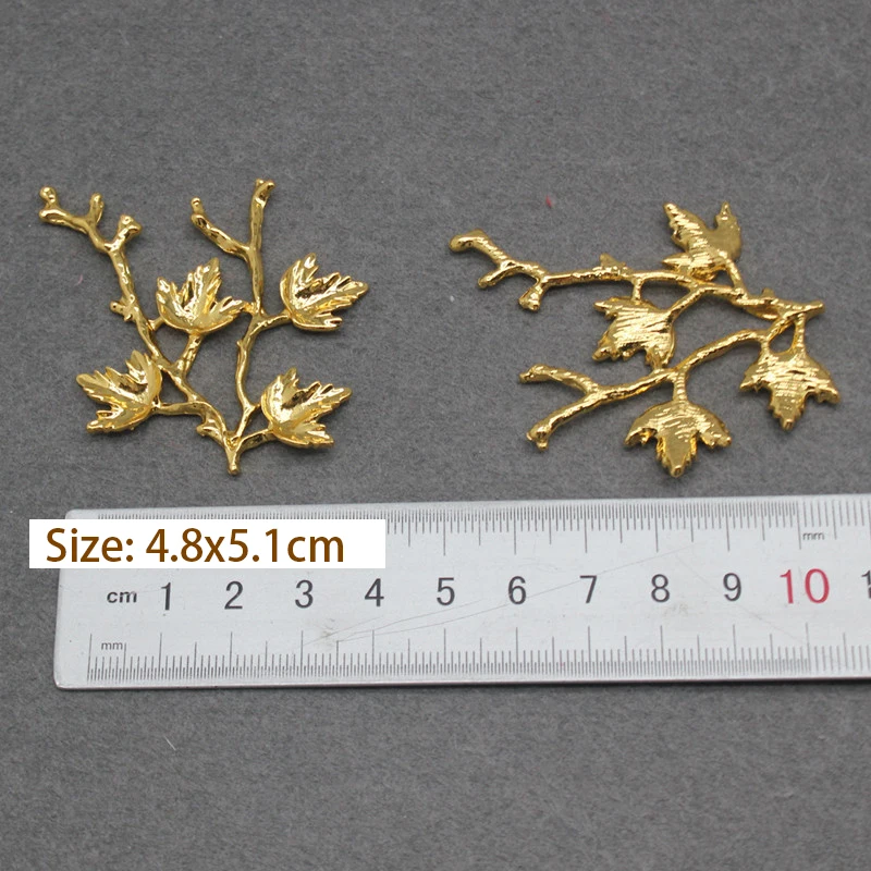 Natural Style Metal Alloy Copper Maple Leaf Branch Deer Horn Pendant Charms Earring Findings Component DIY Jewelry Making