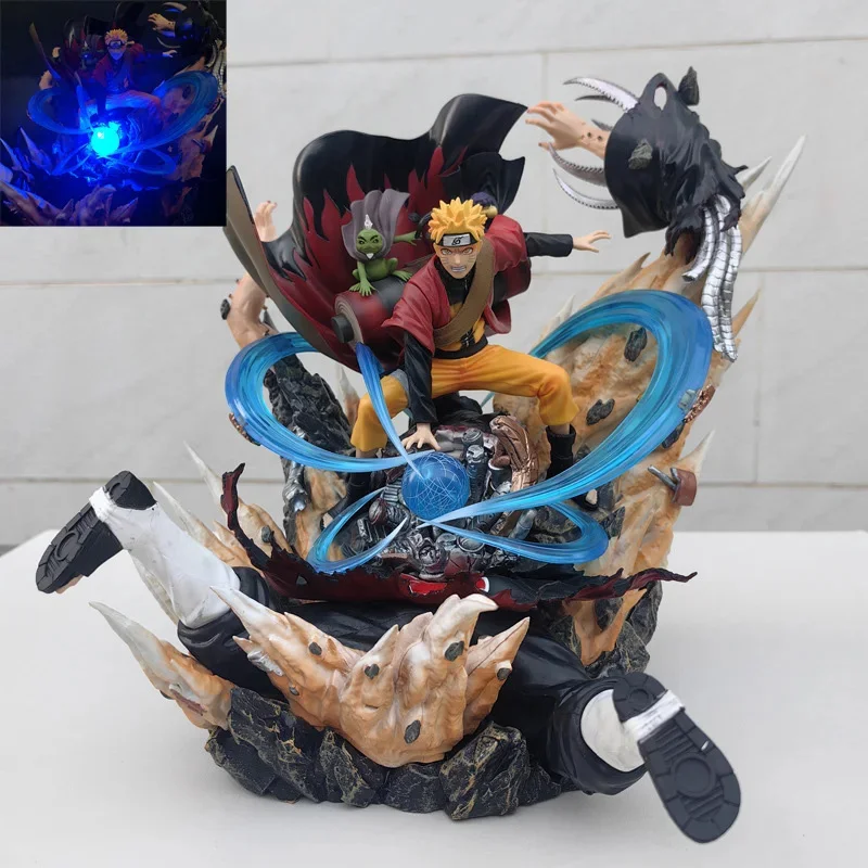 Naruto Hokage Uzumaki Cloud Top Immortal GK PVC Action Figure Anime Figure With Light Sennin Moodo Rasengan Model Toys Doll Gift