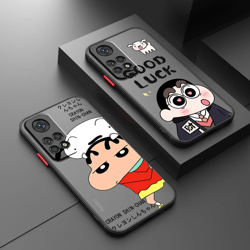 C-Crayon S-Shin-chan Frosted Translucent For Redmi 8 8A 9A 9C 9AT 9 9T 10X 10A 10C 10 11A 12C 12 13C 5G Cover Phone Case