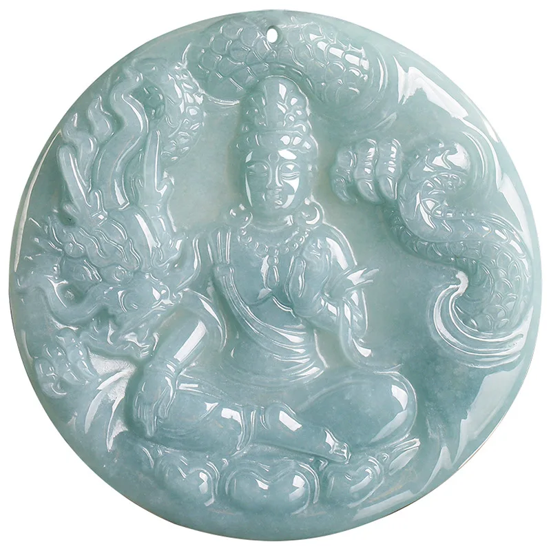 

S Myanmar Jadeite Guanyin Pendant Necklace Gifts for Women Vintage Fashion Accessories Talismans Luxury Charm Burmese Jade Stone