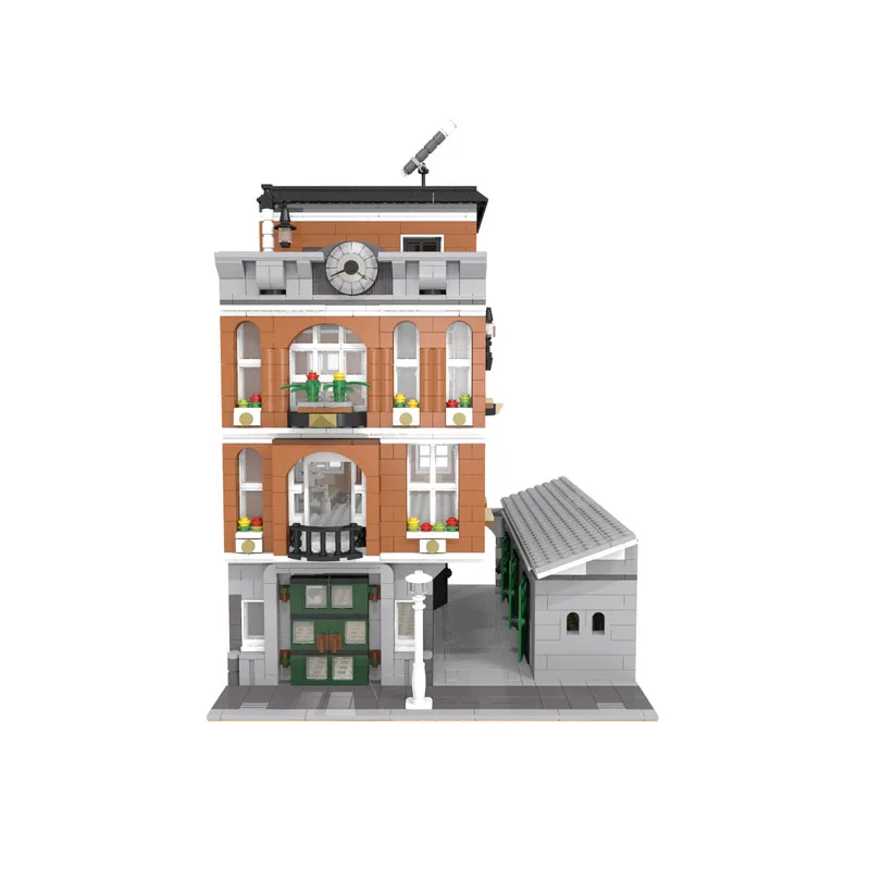 MOC-5302 City Street View Citi Club with Dark Alley Assembly Stitch Building Model • 2203 Parts Kids Birthday Toy Custom Gift