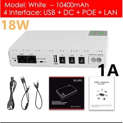 2024 UPS 배터리 백업 EU 플러그, 무정전 전원 공급 장치, 10400mAh, 5V, 9V, 12V, 2A, 15V, 24V, 1A 출력, 85-265V