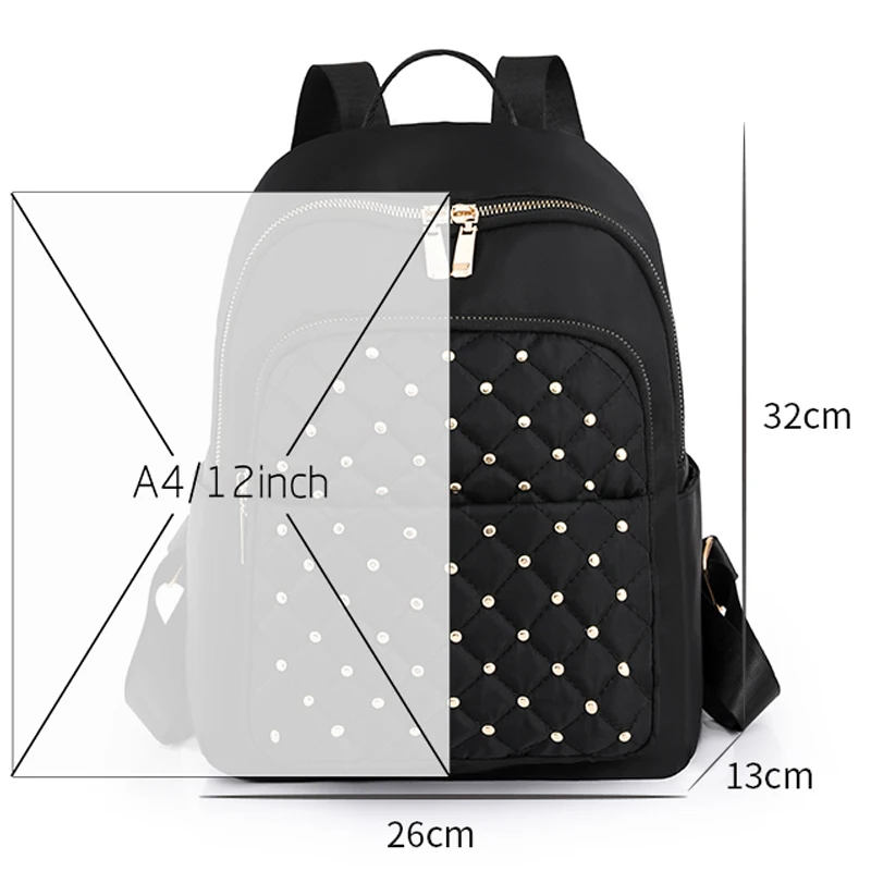 Tasche Multiple zaino da viaggio antifurto Designer di lusso rivetto decorazione borsa 2023 Nylon borse da scuola impermeabili Mochilas