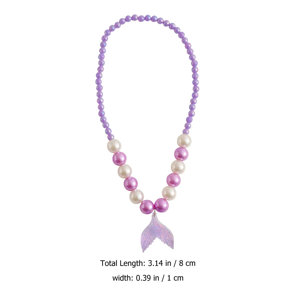 3Sets Children's Beaded Jewelry Set Resin Necklace Bracelet Cute Charm Design Kids Birthday Party Dress Up Accessories