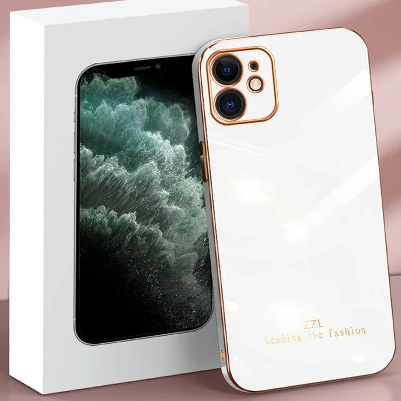 Luxury Plating Soft Silicone Case For iphone 13 12 11 Pro XS Max XR X 8 7 6 6S Plus SE 2020 12mini Camera protective Back Cover image 5