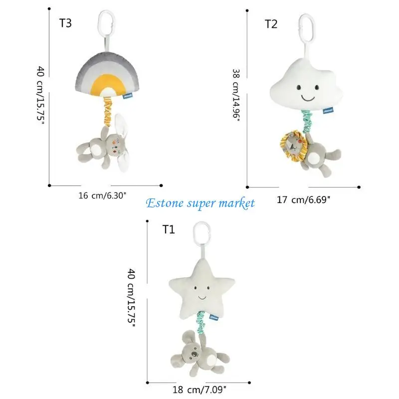 090B Baby Hanging Rattle Koalas/Lion/Conejo Forma captura Habilidad entrenamiento Cuna juguete