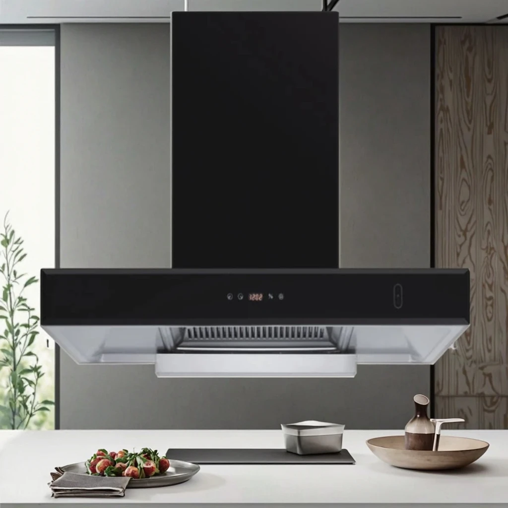 Kitchen Smart Commercial Tempered Glass Electric Hood Extractor Cooker Hood for Kitchen