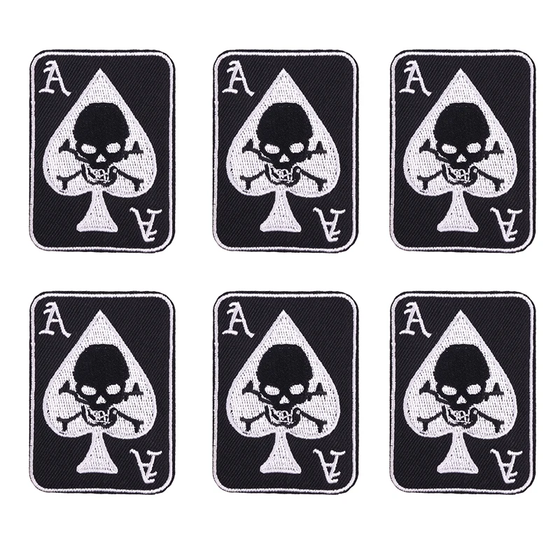 10PCS/Lots Punk Rock Series Embroidered Patch Flame Skull Patch Iron On Patches For Clothing Thermoadhesive Patches Jackets DIY