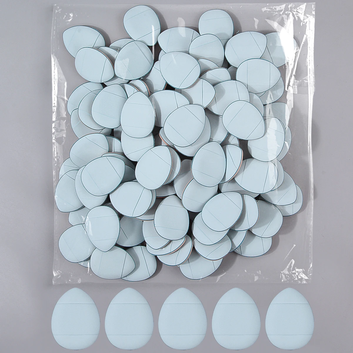 100PCS Professional soft makeup thumb powder puff, dry and wet dual-purpose, non-sticking powder facial concealer makeup tool