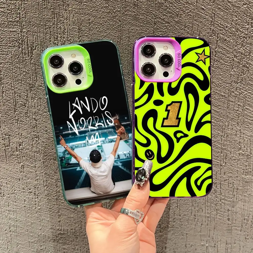 Lando N-Norris Sprots  Phone Case For iPhone 17,16,15,14,13,12,11 Plus,Pro Max,XS,Colored silver phone case