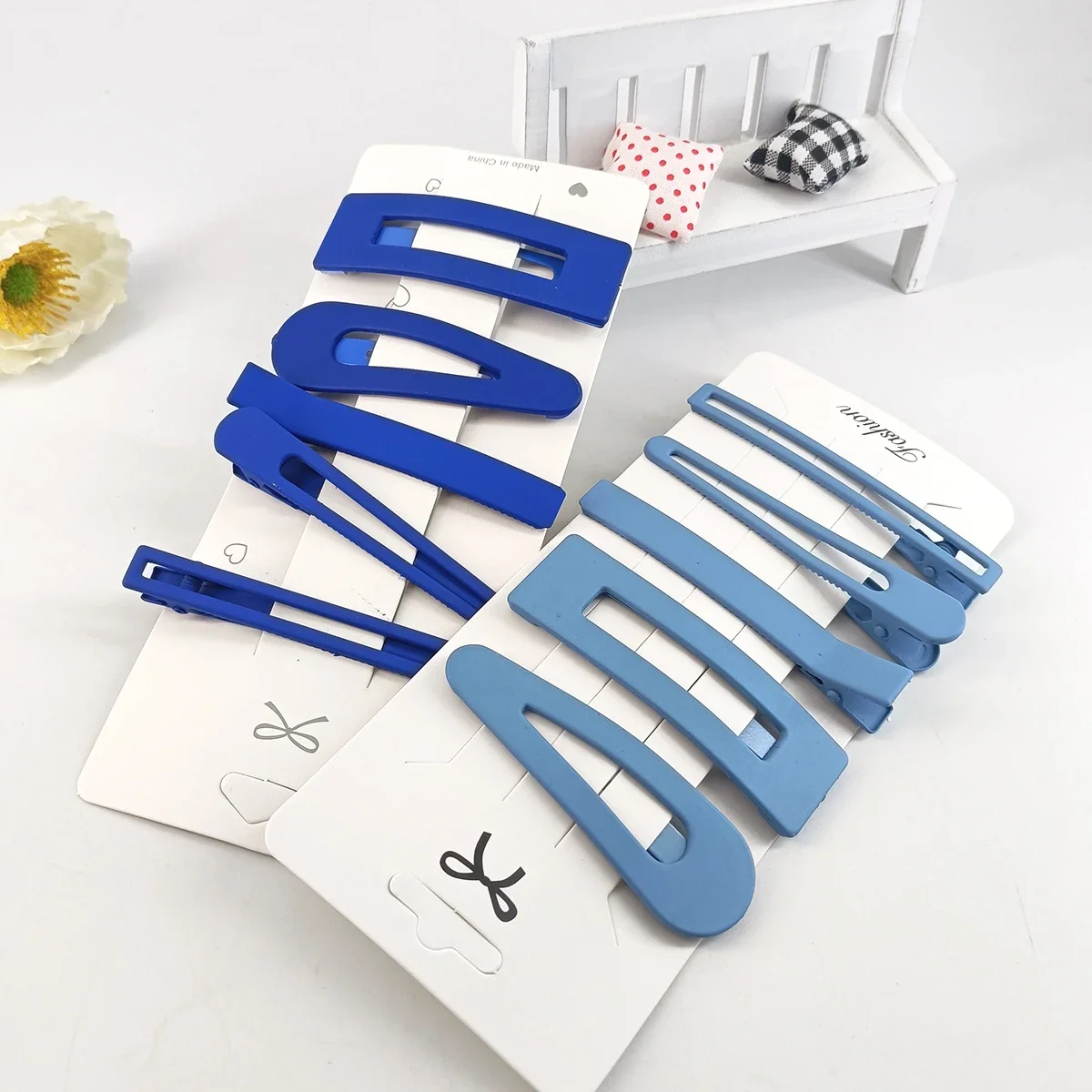 

5Pcs/Set Fashion Frosted Klein blue Hair Clips For Girls Hairpin Headdress Hair Accessories