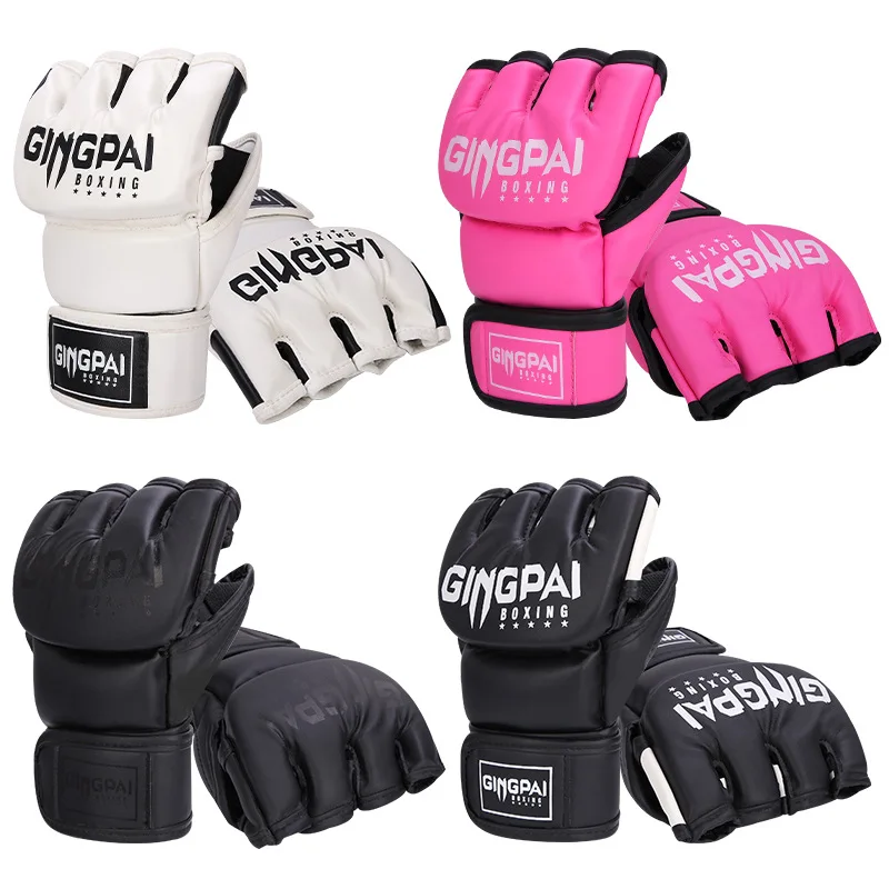

Half finger gloves adult boxing gloves five finger breathable actual combat mma training gloves sanda fighting fighting