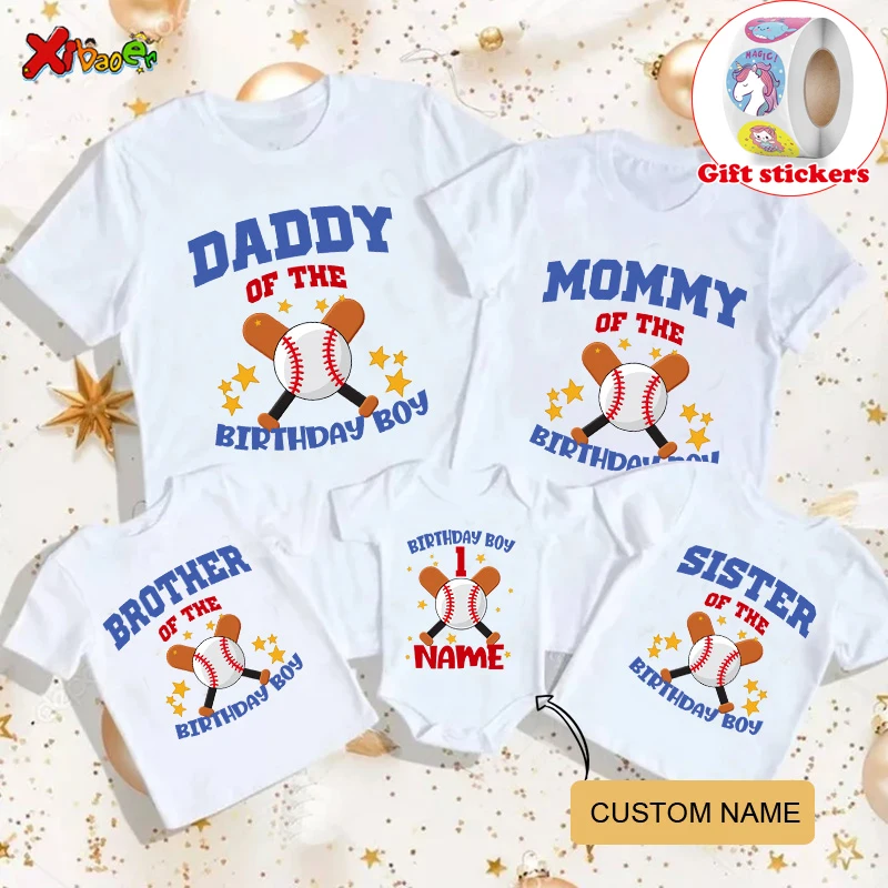

Family T Shirt Kids Custom Name Family Matching Outfits Girl T Shirt Kids Baseball Graphic T-shirt Give Away Children's Sticker