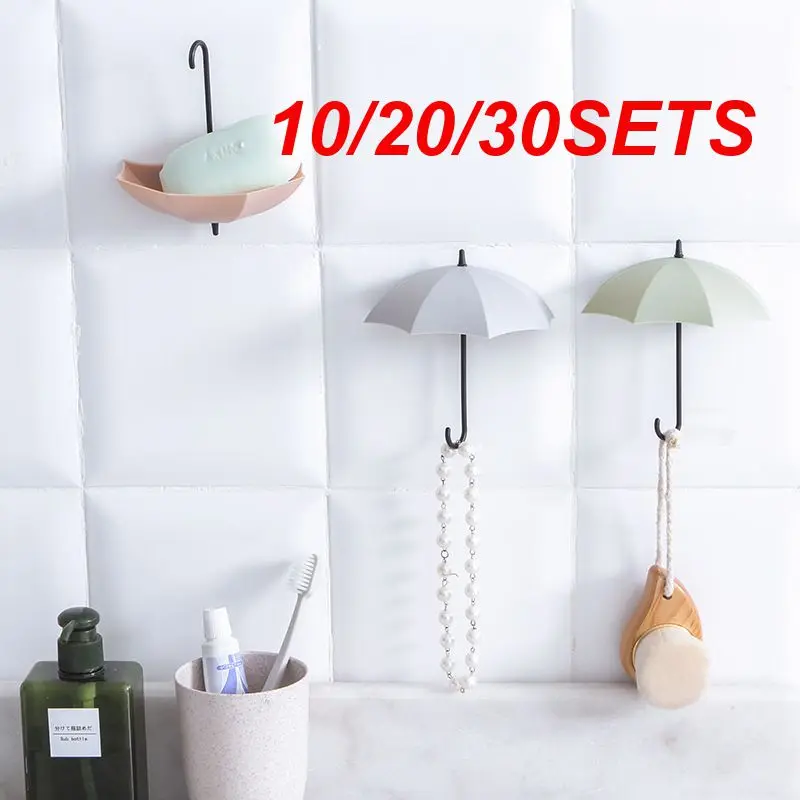 10/20/30SETS Umbrella Shape Vibrant Colors 118*70*120mm Wall Hook For Keys Unique Decoration Popular Kitchen Organizer