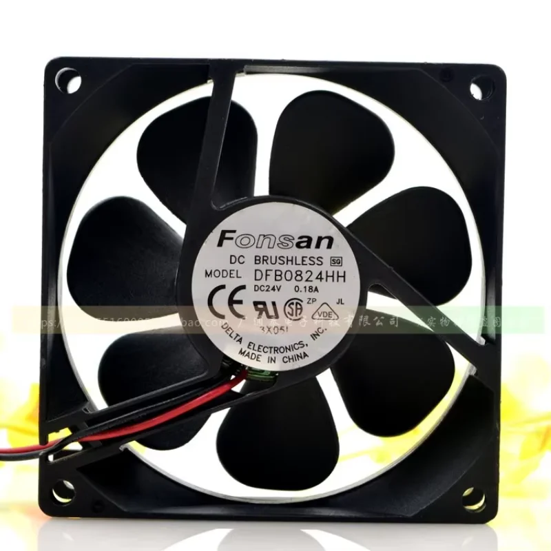 

Fonsan DFB0824HH DC 24V 0.18A 80x80x25mm 2-Wire Server Cooling Fan