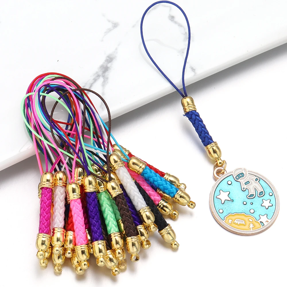 10pcs/Lot 13 Colors Lanyard Lariat Straps with Gold Color Clasp Keychain Hooks Rope Bags Charm Strap Jewelry Making Supplies