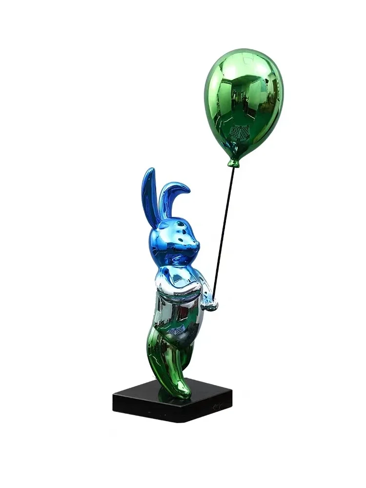 Large light Luxury Balloon Rabbit Bear Sculptures Nordic Home Decor Model Room Statues Soft Decoration Figurine Home Decoration