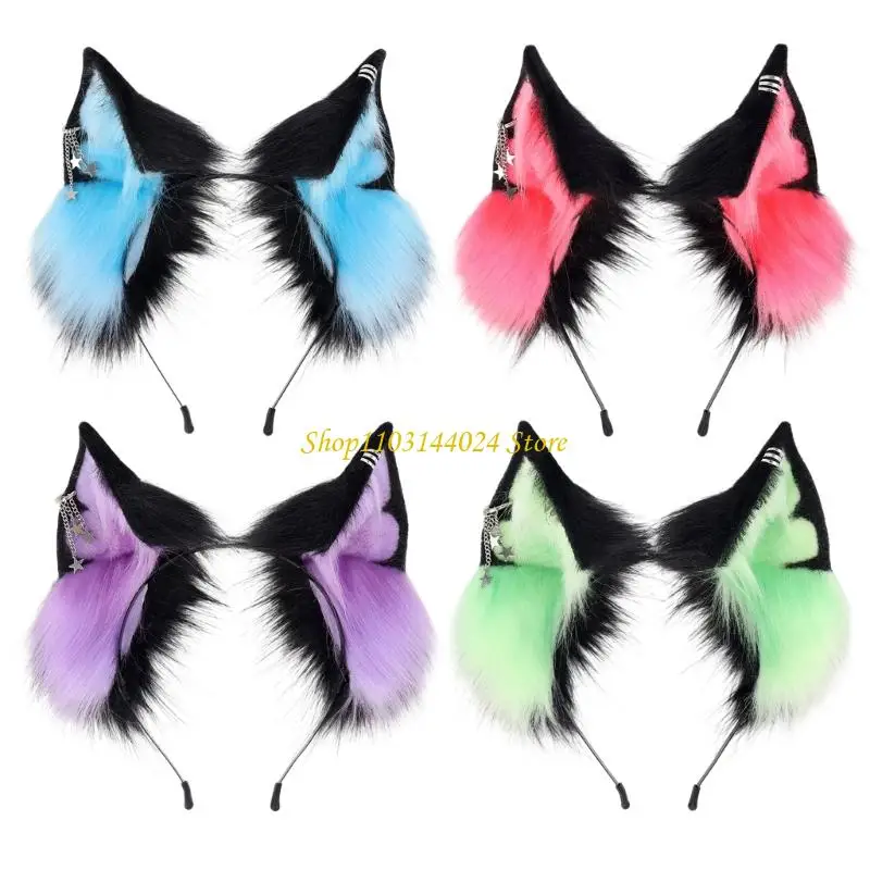 

N5KE Soft Faux Furry Animal Ear Hairband Size Fit Most Costume