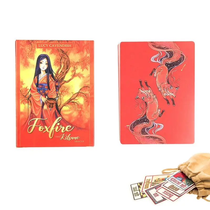 

The Kitsune Oracle Cards Mysterious Divination Fate Tarot Cards Deck English Board Game Cards For Kids Women Family Party