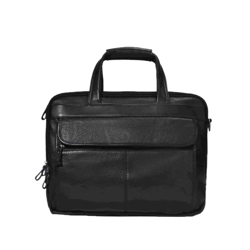 Men's Convertible Top Grain Leather Briefcase Large Capacity Vintage Laptop Bag Shoulder Crossbody Business Travel