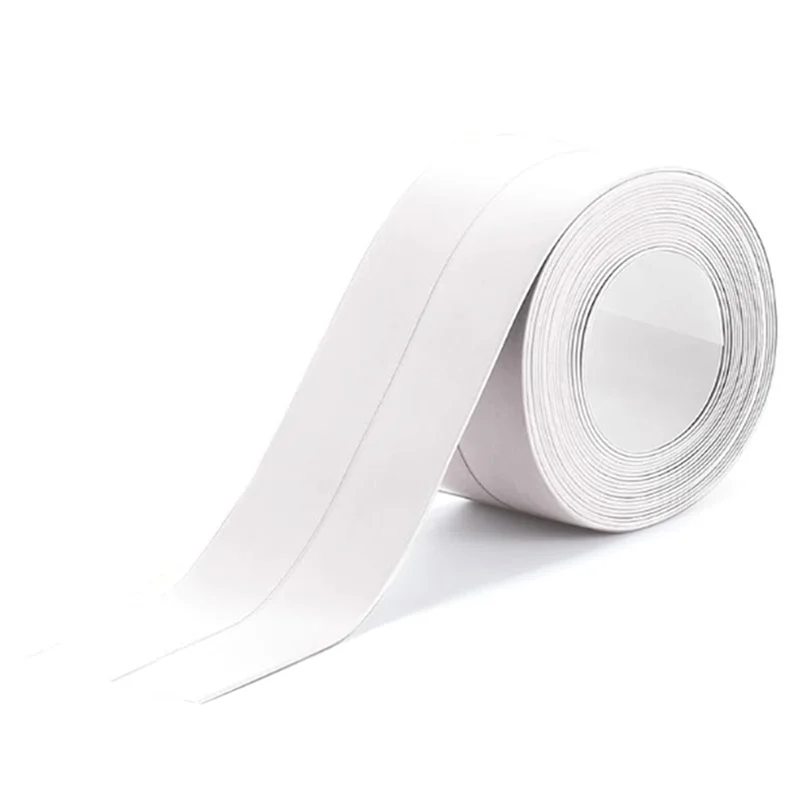 AS60-Waterproof White Caulk Tape Self Adhesive Bathroom Peel& Stick Caulking Strip Floor Tile Wallpaper Toilet Tub Shower