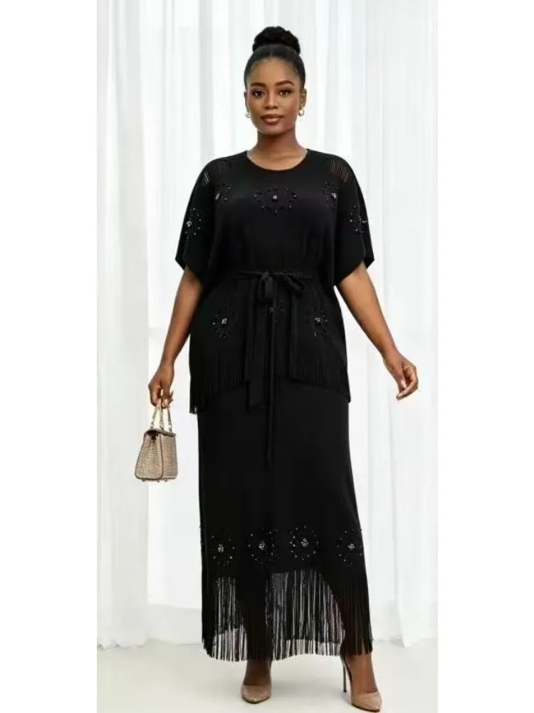 2026 Miyake Solid Color Fringed Pleated Set Hollow Shawl Top Fringed Fishtail Pendulum Hollow Pleated Set New