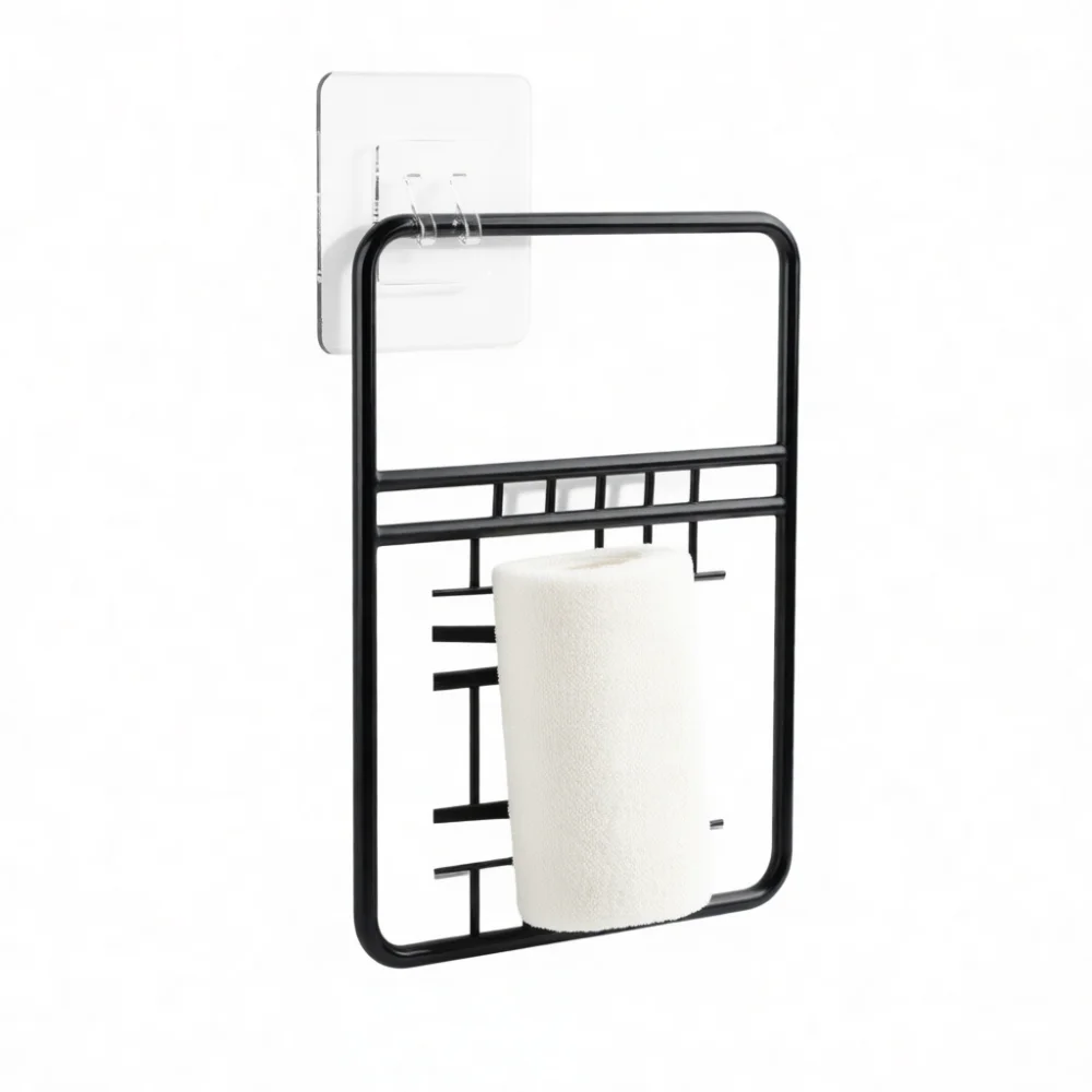 Punch Free Wall Mounted Storage Basket Iron Organizer Shelf For Kitchen Bathroom Cabinet Home Space Optimization Rack