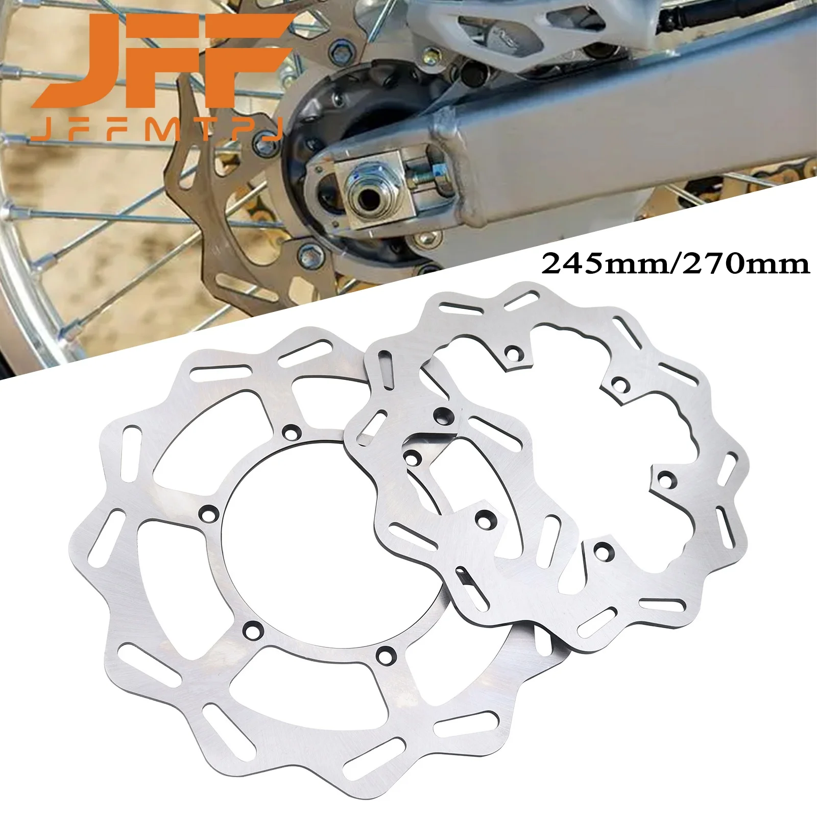Motorcycle 270mm 245mm Front and Rear Brake Discs For Yamaha WR125 WR250 WR250F WR400F WR426F WR450F 1998-2021 YZ125 YZ250 Parts