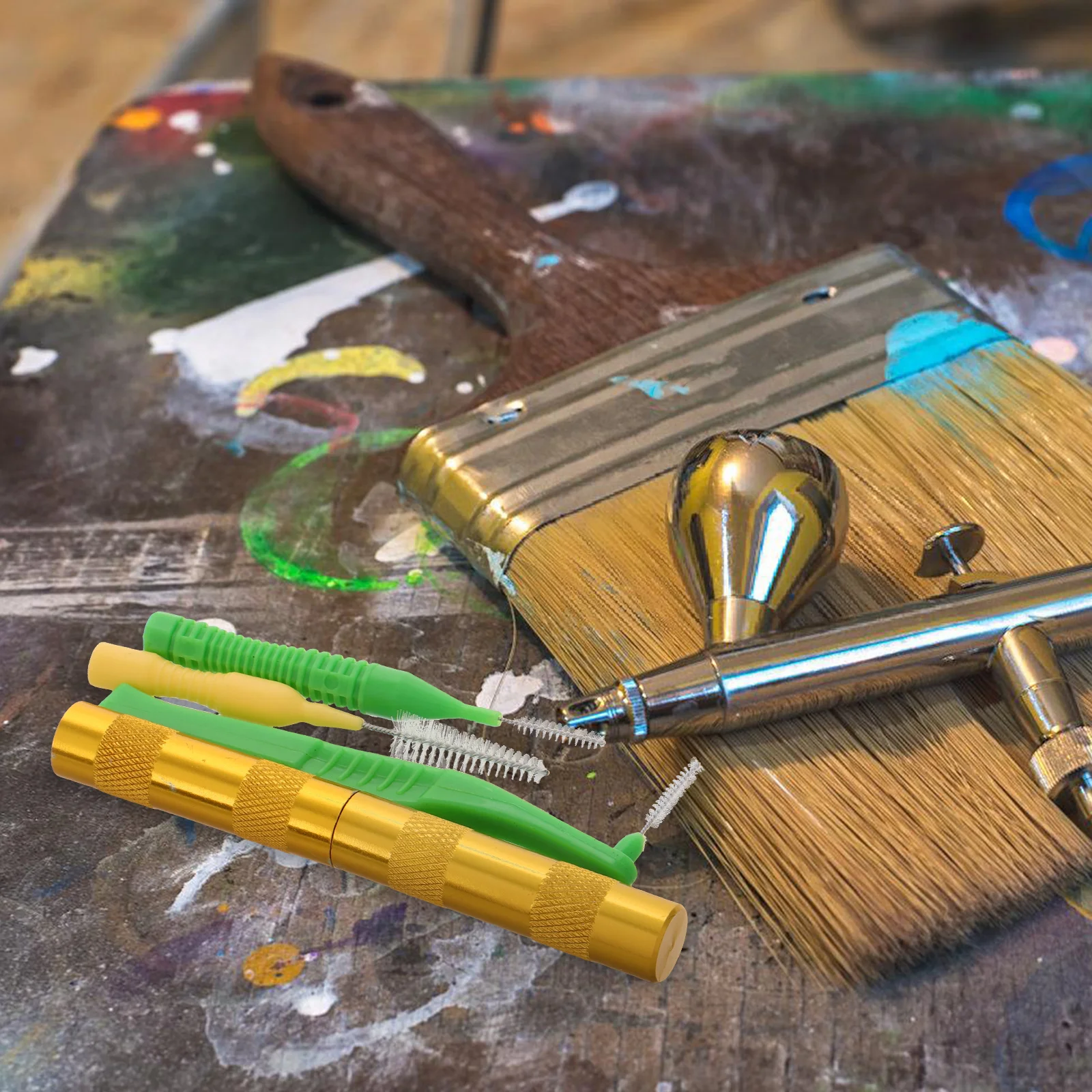 

4pcs Airbrush Cleaning Brush Set With Needles For Daily Maintenance Airbrush Cleaner Tool Kit Spray Gun Cleaning Tools