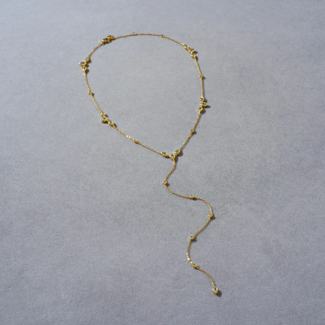 Cz stone lariat necklaces for women long larit necklaces minimalist dainty jewelry delicate summer jewelry