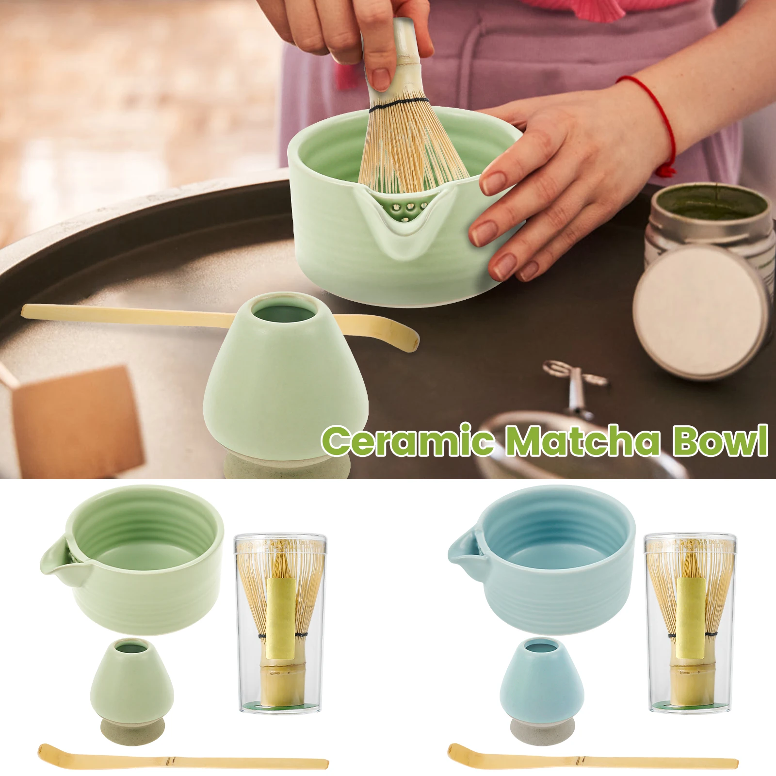 

4 шт., набор прочных венчиков для матча, элегантный набор для напитков Matcha, легко чистящийся набор для приготовления порошка зеленого чая для любителей чая, подарок