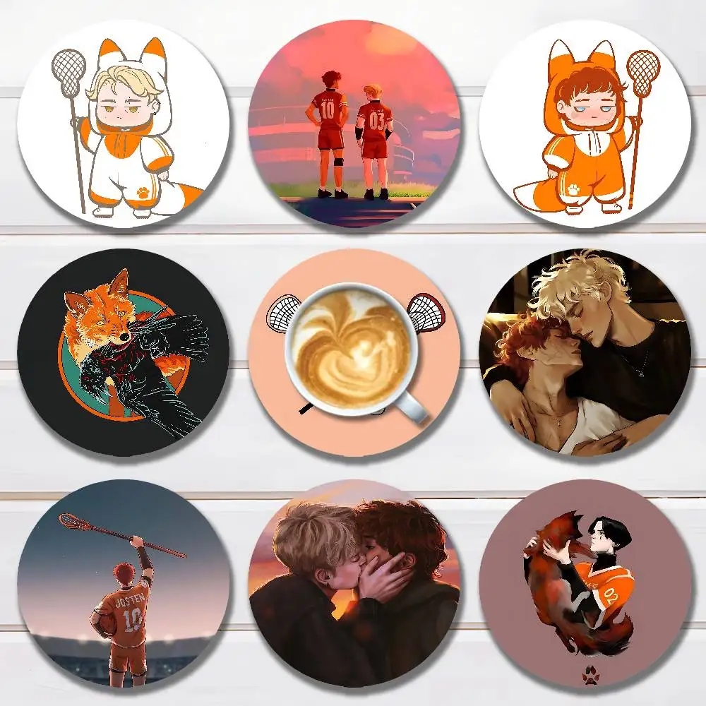 

The F-Foxhole C-Court wooden anti-slip coasters suitable for home office and theme party decoration