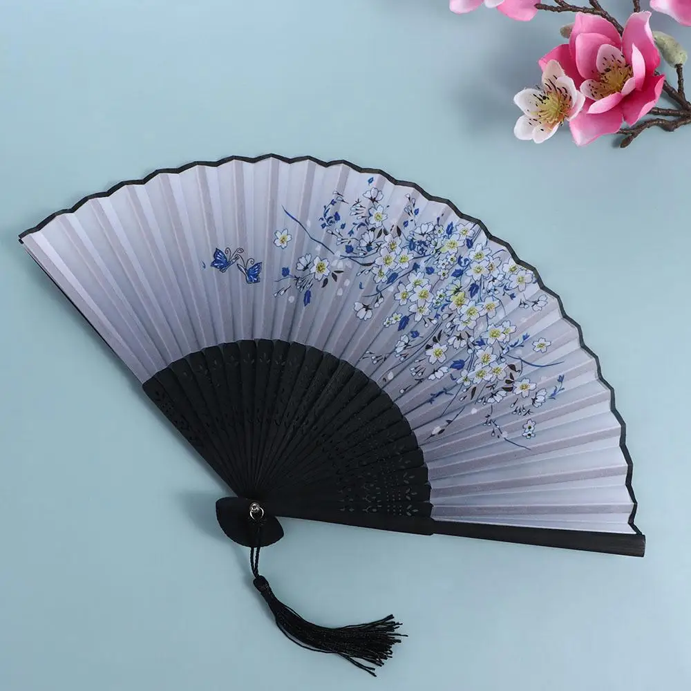 

Style Japanese Art Craft Bamboo Folding Pattern Dance Hand Held Silk Fan Folding Fan Photo Prop Tool Hand Held Flower Fan